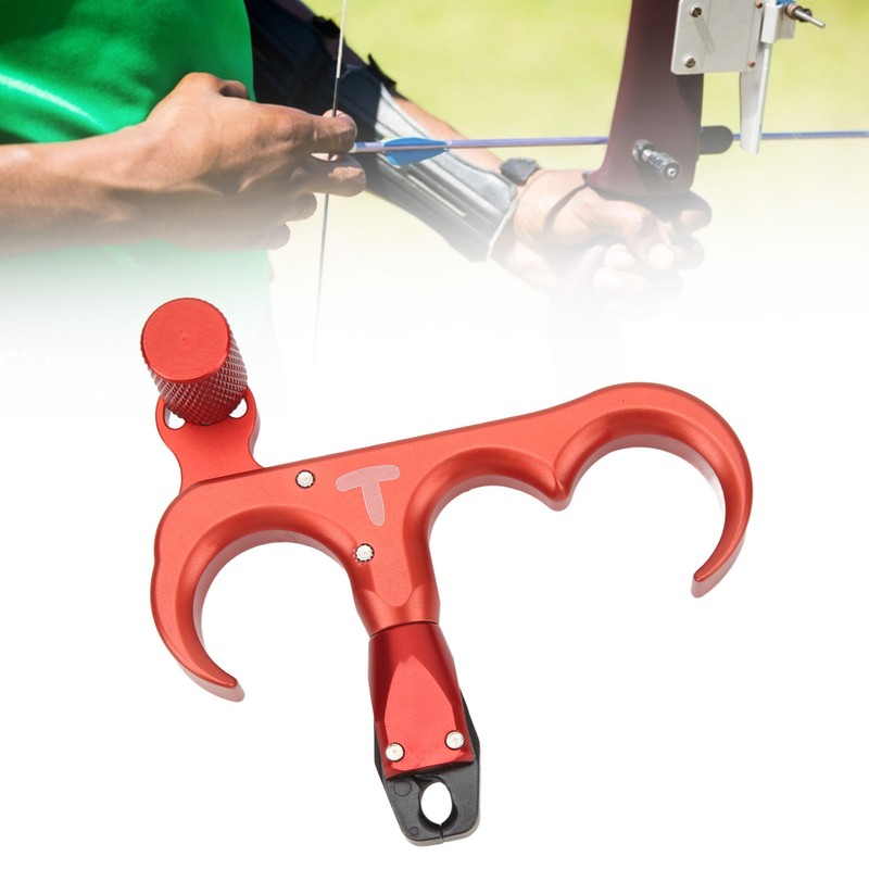 3 Finger Hand Held Bow Release Aluminum Alloy Thumb Release