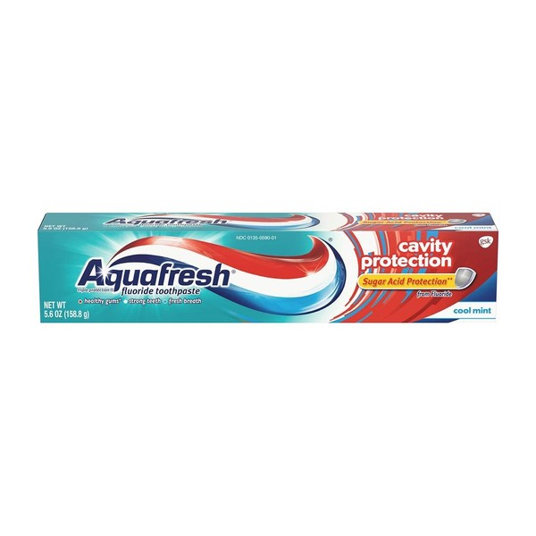 Aquafresh Cavity Protection Tube Cool Mint, 5.6 Ounce (Pack of 4)