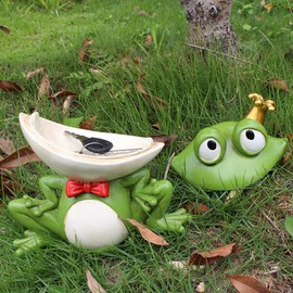 Milisten Frog Key Hideout Resin Frog Statue for Outdoor Replacement Door Key Box Garden Decoration Funny Animal Jewellery Organiser for Key Earrings