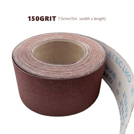 150 Grit Sandpaper Roll, 7.5cm x 15m Aluminium Oxide Emery Cloth Roll Ready-to-Cut Abrasive Sanding Paper for Sanding, Polishing and Rust Removal