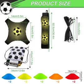 Football Training Set Football Kick Trainer Football Kick Trainer with Football Hat Football Training Device Hands Free Solo Football Training Accessories Footballs for Football/Volleyball/Rugby