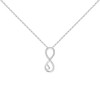Sterling Silver Micro Pave Cubic Zirconia Infinity & Heart Necklace,