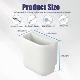 Ice Scoop Holder for Countertop Ice Makers, Freezers & Ice Buckets – Universal Fit for Ice Cream/Candy Spoons