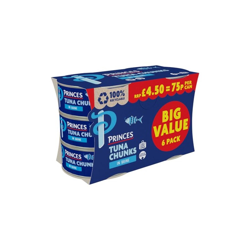 Princes Tuna Chunks in Brine 6 x 145g