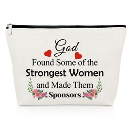 Sponsor Gift Makeup Bag Appreciation Gifts for Her Christian Gifts Religious Gifts Confirmation Sponsor Gift AA Sponsor Gift NA Addiction Recovery Gift Thank You Gift for Sponsor Cosmetic Pouch