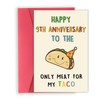 OJsensai Nice 9th Taco Anniversary Card, Funny Pottery Gifts for