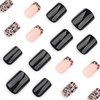 French Tip Press on Nails Medium Square Fake Nails with