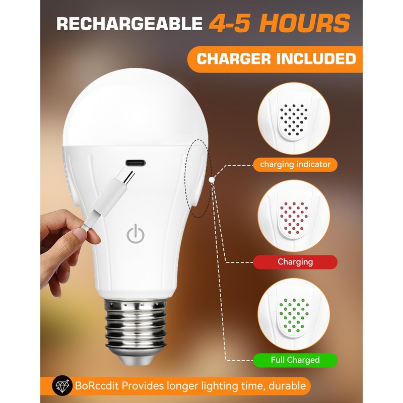 CordlessGlow 15W A19 Rechargeable Light Bulbs with Remote, 3 Color