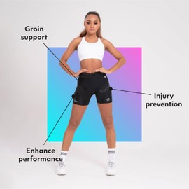 iGD Women's Compression + Ductor Shorts V2 Onyx L Black