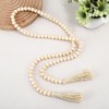 POFET 60inch Wood Bead Garland with Tassels Beads Rustic Country