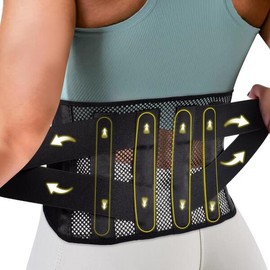 UltraThin Breathable AllDay Comfortable Adjustable Back Belt Medium Posture Men Waist Pain Sciatica for Women Flexible Lightweight Lower Wear Relief Support [Small]