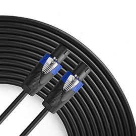 Yoico-Pro 25 Feet 12AWG Speakon to Speakon Cable - Heavy Duty 25ft 12 Gauge Speaker Wire Cord with Twist Lock for Audio Amplifier - Single