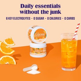 Ultima Replenisher Electrolyte Powder 30 Serving Canister, Orange, 3.6 Ounce