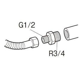 SANEI [Pipe Fitting] Different Diameter Nipple 1.2 x 1.2 x 1.4 inches (31 x 31 x 36 mm) JT201-20X13