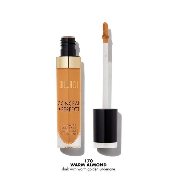 Milani Conceal + Perfect Longwear Concealer - Warm Almond (0.17 Fl. Oz.) Vegan, Cruelty-Free Liquid Concealer - Cover Dark Circles, Blemishes & Skin Imperfections for Long-Lasting Wear