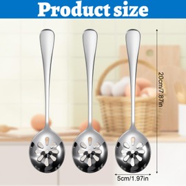 3 Pcs Slotted Serving Spoon,Stainless Steel Colander Spoon, 10 Holes Slotted Spoons for Cooking Dishwasher Safe Serving Utensils for Buffets, Kitchens, Restaurants for Soups, Dips, Cereals