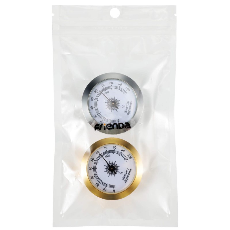 Frienda 2 Pcs Hydrometer 2 Inch Humidity Meter Cigar Humidor