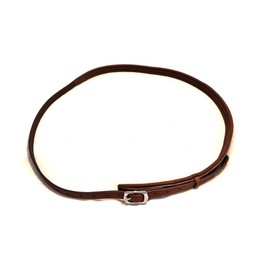 Leather Neck Ring Neck Strap Flat for Horses Adjustable Padded Colour Cognac