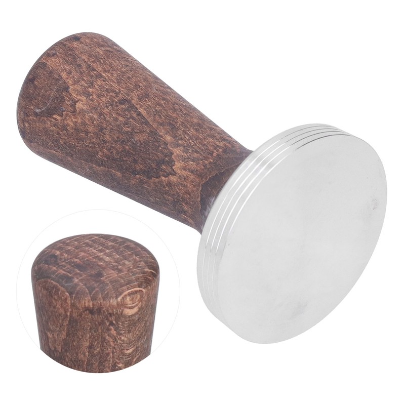 58mm Tamper Tool Black Walnut 304 Stainless Steel Portable Coffee