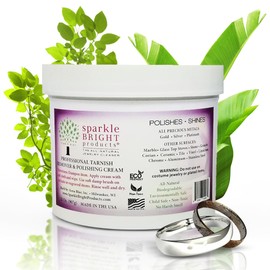 Sparkle Bright Products All-Natural Jewelry Cleaner | 32oz. Jar | Tarnish Remover & Polishing Cream | Gold, Silver, Platinum Metal Polish for Jewelry Cleaning