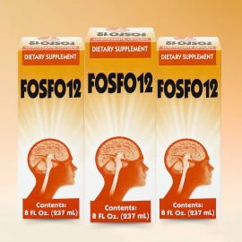 Menper Fosfo 12 Liquid, 8 fl oz, with B Vitamins & Minerals (3-Pack)