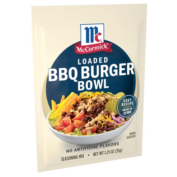 McCormick Seasoning Mix, Loaded BBQ Burger Bowl, Hearty, Ground Meat,