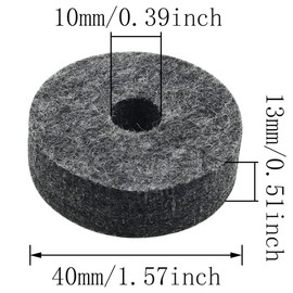 JJHXSM 10pcs Frame Drum Cymbal Felt Pad 40mm Cymbal Felt Washer Set Replacement Parts Accessories Gray