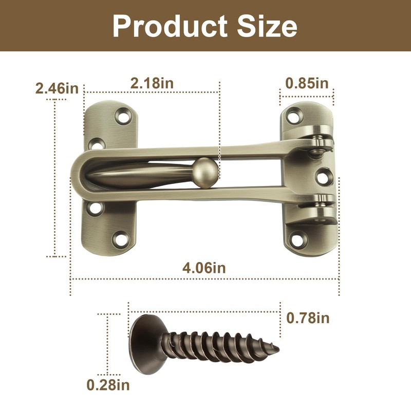 U 10309 Swing Bar Lock for Hinged Swing-in Doors,Door Guard