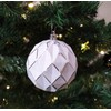 Plastic Christmas Bauble Diameter 8 cm White Silver Decorative Christmas