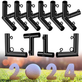 Blulu 10 Pieces 1'' Golf Frame Corner Kit DIY Canopy Fittings Kit with Threaded Eye Bolts for EMT Pipe 10' l x 10' W x 10' H Practice Golf Cage Net Indoor Outdoor Home, Black