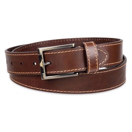 Tommy Bahama Men's Heavy Casual Belt, Brown Stitch, Medium (34-36)