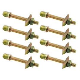 RLECS 8pcs Threaded Rod Connectors Kit 4 in 1 Metal Furniture Connecting Fittings with Semilunar Connector M8 Half-Moon Nut