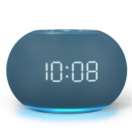 Reacher - Máquina de sonido de reloj despertador de brillo automático, 20 sonidos relajantes, luz nocturna de 8 colores, temporizador de apagado automático, visualización digital regulable, 0-100% de volumen preciso, máquina de ruido blanco de 30 niveles
