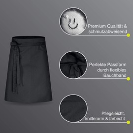 DESERMO Premium Cook’s Apron, 60 x 80 cm (L x W), High-Quality Professional Waist Tie Apron for Men and Women, Innovative Blend of Cotton and Polyester