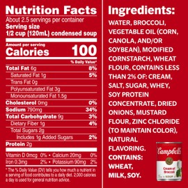 Campbell's Condensed Cream of Broccoli Soup, 10.5 oz Can (12 Pack)