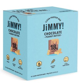 JiMMY'S! Functional Protein Bar - Chocolate Peanut Butter - 12 Count - 18g of Protein, Low Sugar, Gluten Free
