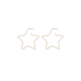Star Hoop Earings 80s Classic Big Hoop Earrings Retro Neon Geometric Earrings Fluorescence Party Accessories for Women-Star White