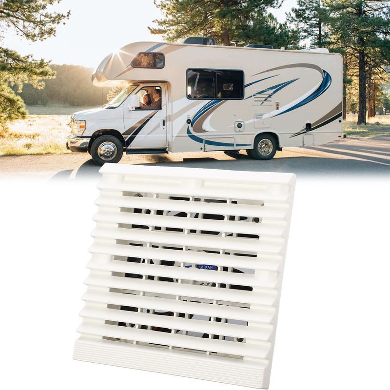 Side Exhaust RV Vent Fan Louvered Grid Odor Remove Silent
