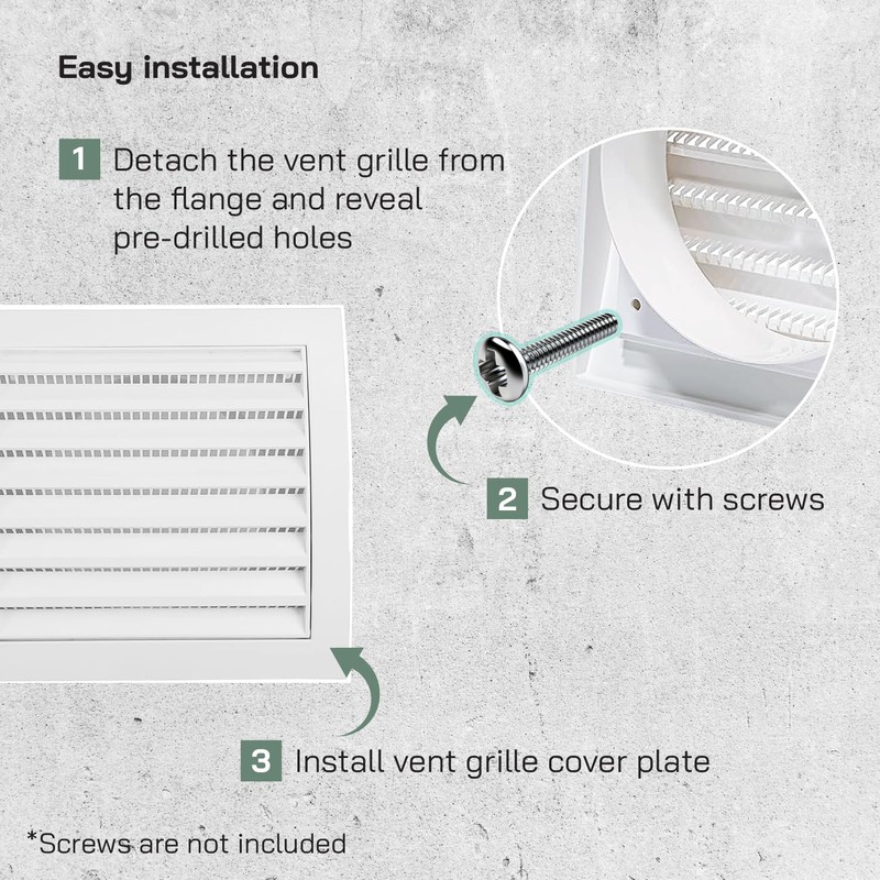 Vent Systems Diameter 100 mm, outer dimensions 148 x 153