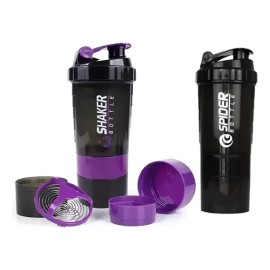 2 Pzas Mezclador De Proteínas Vaso Deportivo Shaker Para Gimnasio 500ml Botella De Tres Capas Para Suplementos                                        