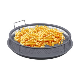 Homiu Steel Oven Crisper Tray - 2 in 1 Non-Stick Air Fry Crisper Basket with Baking Tray - Carbon Steel Crisping Basket -Air Fry in your Oven, Great for Baking