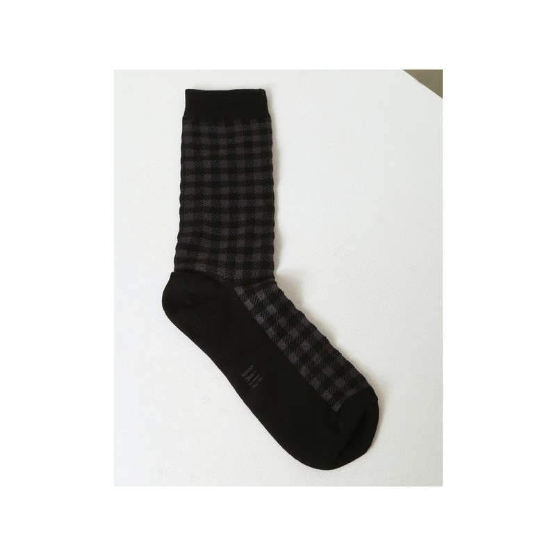 Daks (신세계강남점)DBSS4F921BK 블랙 체크 면혼방 장목양말2종세트 (DBS S4F921BK) Black Check