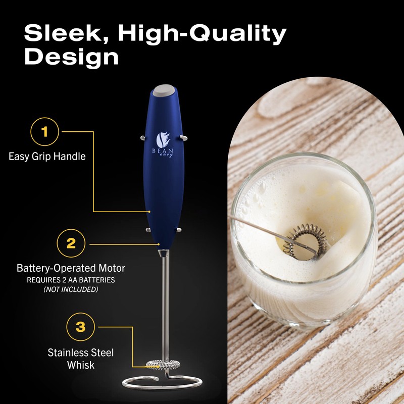 Bean Envy Milk Frother Handheld for Coffee - Electric Hand