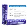 funkawa (8- Pack) Shockli AA 3.2 Volts LiFePo4 650mAh Rechargeable