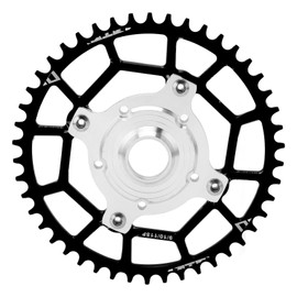 Aluminum Alloy 46T 104 BCD Chainring and Adapter Replacement for Tongsheng Mid Drive Motor Black