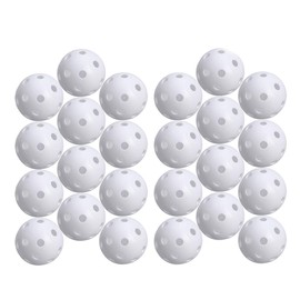 STOBOK 24pcs Perforated Play Balls Hollow Golf Practice Training Sports Balls (White)