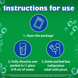 Picot Sal de Uvas Picot, Effervescent Powder Solution, Antacid, 0.17 Oz, (1 Box of 12)