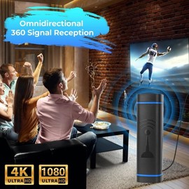 TV Aerial, 26FT Freeview Indoor TV Aerial 560+ Miles Range 360° Reception, TV Antenna Indoor Portable with Signal Booster for 4K 1080P HD Local Channels and Old TV