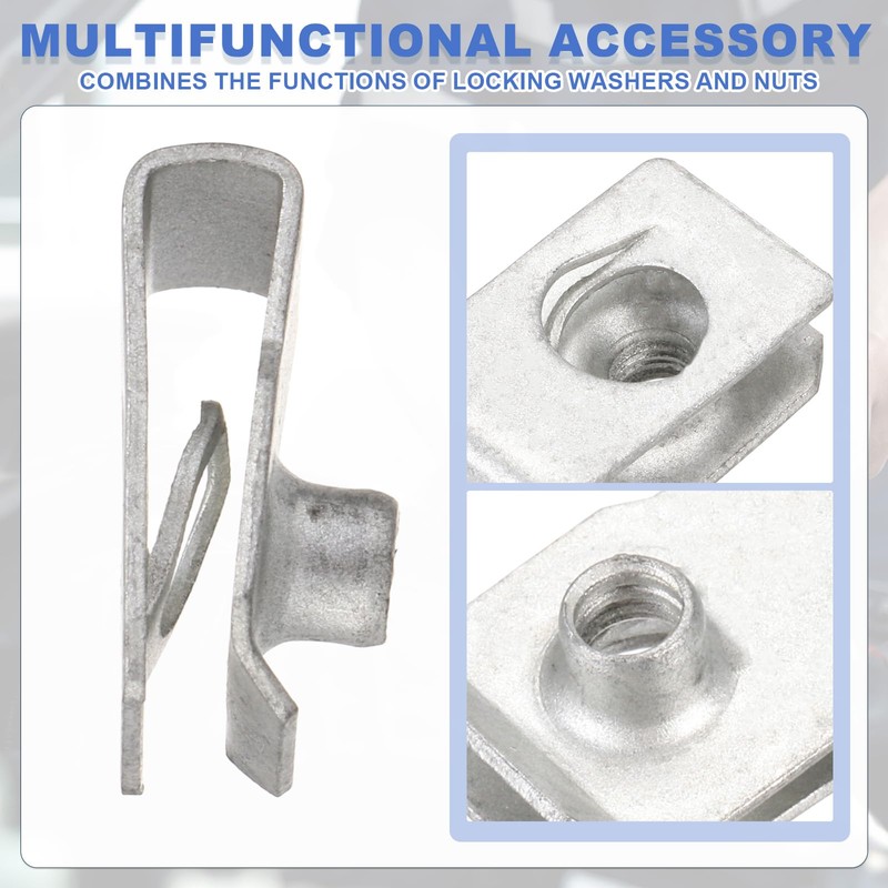PATIKIL U-Style Clip-On Nut, 20 Pack M5-0.8 Regular Extruded U-Nut
