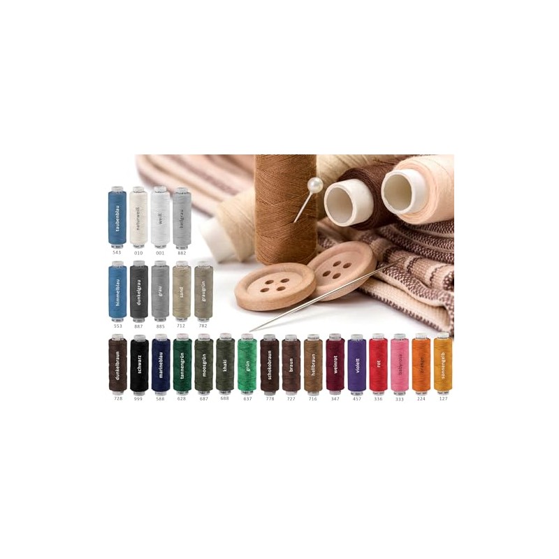 5 x 50 m Linen Thread Flax Sewing Thread Robust